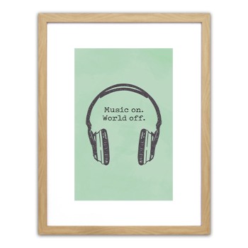 Πίνακας Σε Κορνίζα ArteLibre Πλαστικό 'Music On. World Off.' 35x45x1.8cm Πίνακας Σε Κορνίζα ArteLibre Πλαστικό 'Music On. World Off.' 35x45x1.8cm