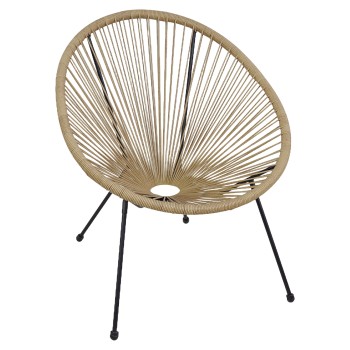 Πολυθρόνα Κήπου ArteLibre SATURN Φυσικό/Μαύρο Μέταλλο/Rattan 72x78x89cm Πολυθρόνα Κήπου ArteLibre SATURN Φυσικό/Μαύρο Μέταλλο/Rattan 72x78x89cm