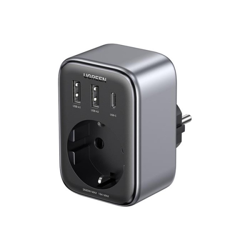 Πρίζα Ασφαλείας GaN 30W UGREEN CD314 90613 με 3 Θέσεις Φόρτισης