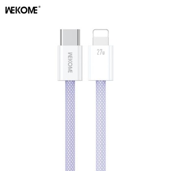 Καλώδιο Φόρτισης WK WDC-21 USB-C σε Lightning PD 27W 1m Μώβ