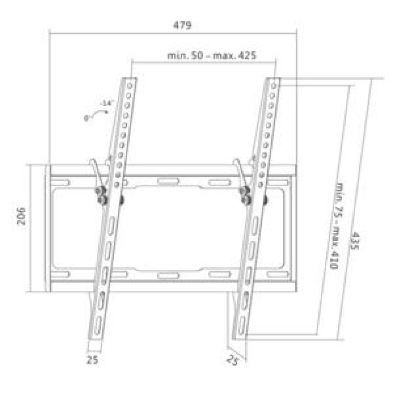 Βάση Τηλεόρασης Επιτοίχια LogiLink BP0012 32"-55" έως 35kg