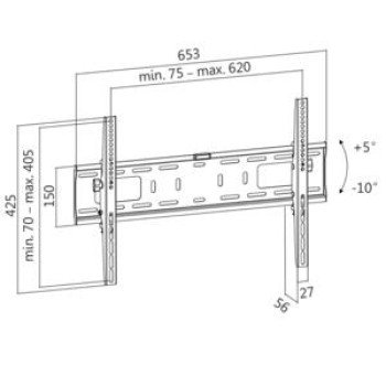 Βάση Τηλεόρασης Επιτοίχια LogiLink BP0018 37"-70" έως 50kg