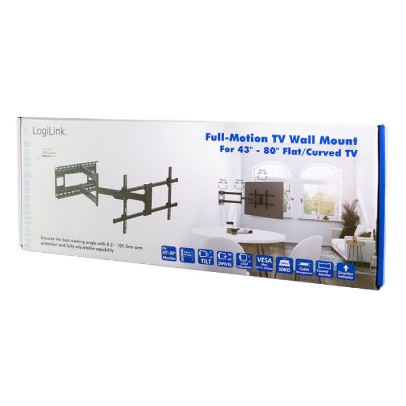 Βάση Τηλεόρασης Επιτοίχια LogiLink BP0138 43"-80" έως 50kg