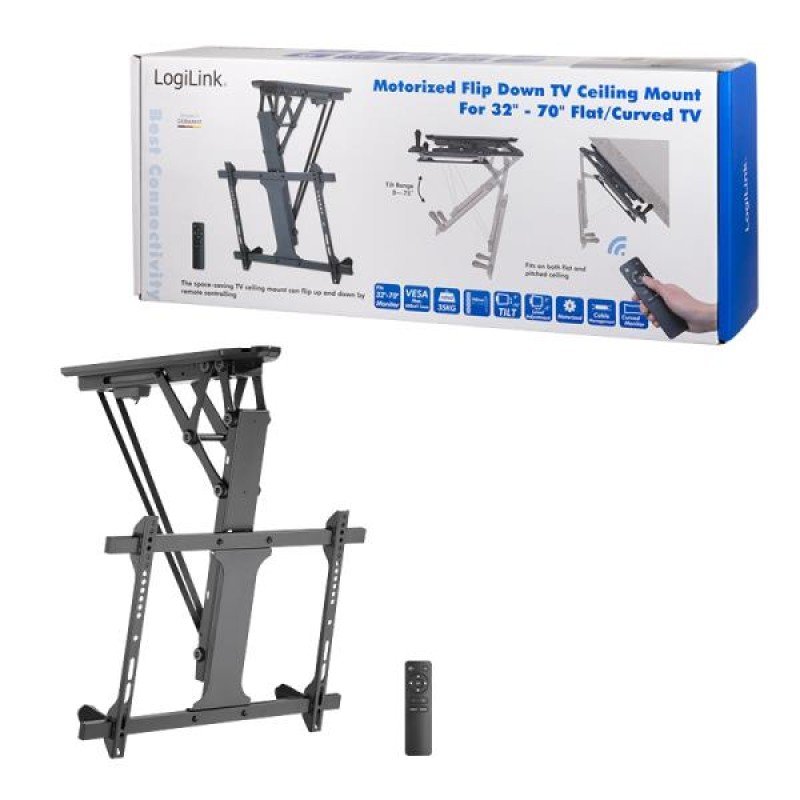 Βάση Τηλεόρασης Οροφής LogiLink BP0118 32"-70" έως 35kg, με Tηλεχειριστήριο