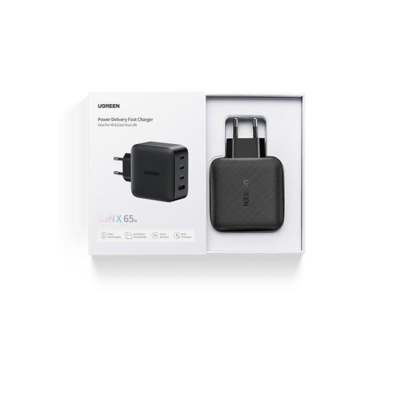 Φορτιστής Σπιτιού GaN PD 65W UGREEN CD224 70774 4 Θέσεων Μαύρο