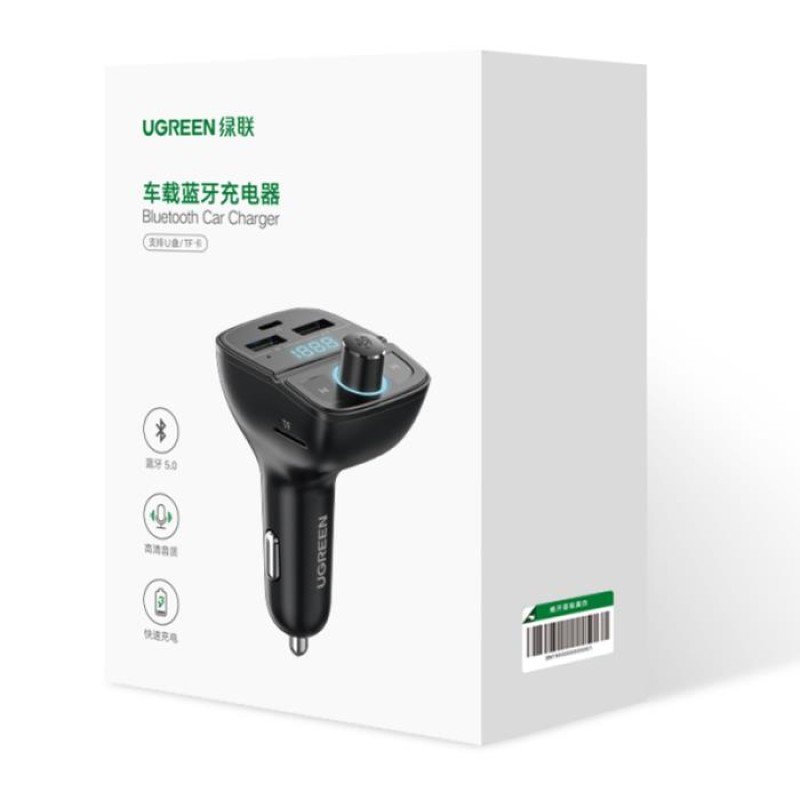 FM Transmitter με BΤ UGREEN CD229 80910 και φορτιστής αυτοκινήτου