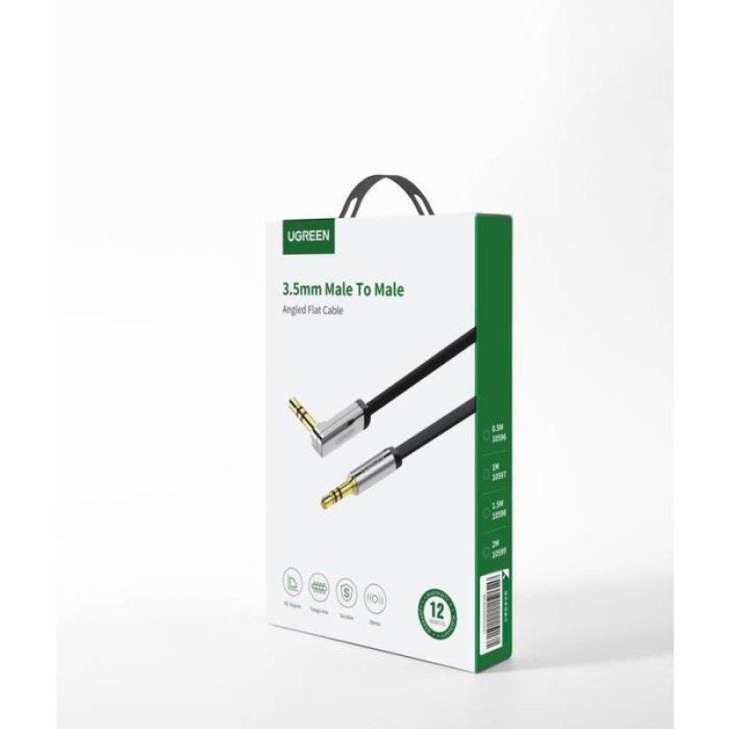 Καλώδιο Ήχου 3.5mm M/M UGREEN AV119 10599 2m Angled Flat Μαύρο