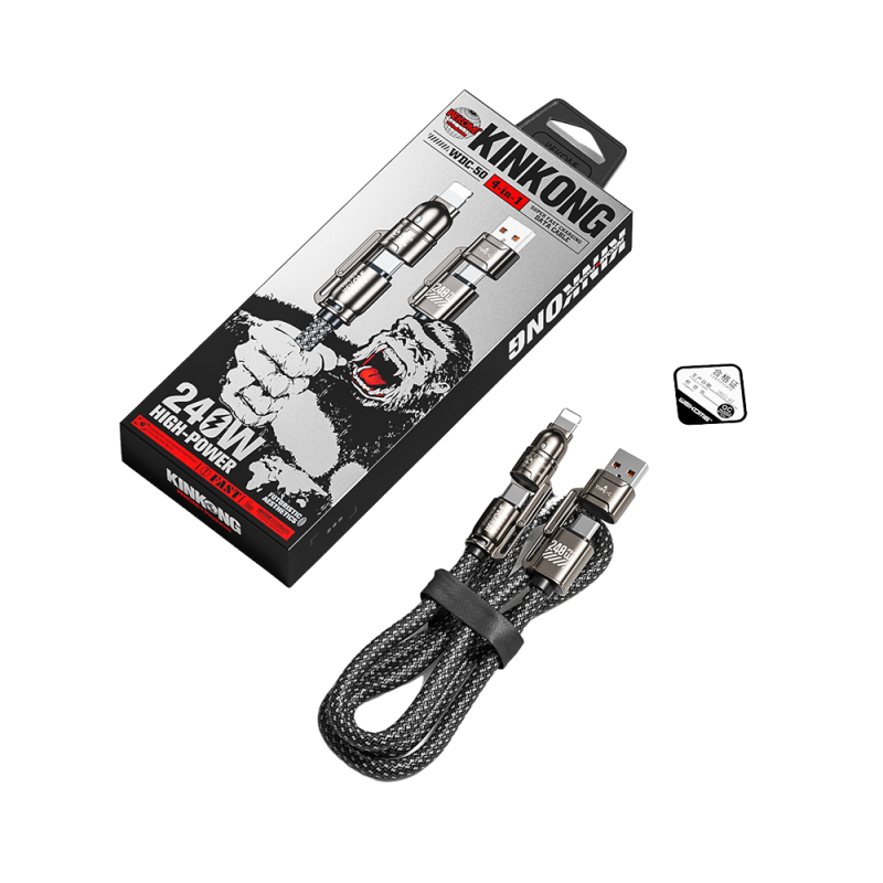 Καλώδιο Φόρτισης WK WDC-50 4 σε 1 PD 240W 1m Γκρι