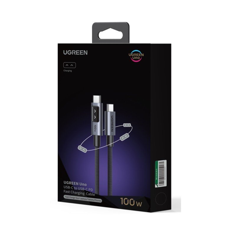 Καλώδιο Φόρτισης UGREEN L509 35501 USB-C σε USB-C PD 100W 1m Μαύρο