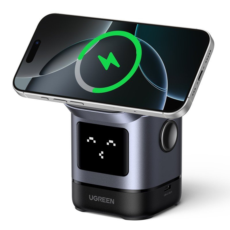 Φορτιστής Σπιτιού 15W Qi2 UGREEN W709 45775 με Ασύρματη Φόρτιση Magnetic Γκρι