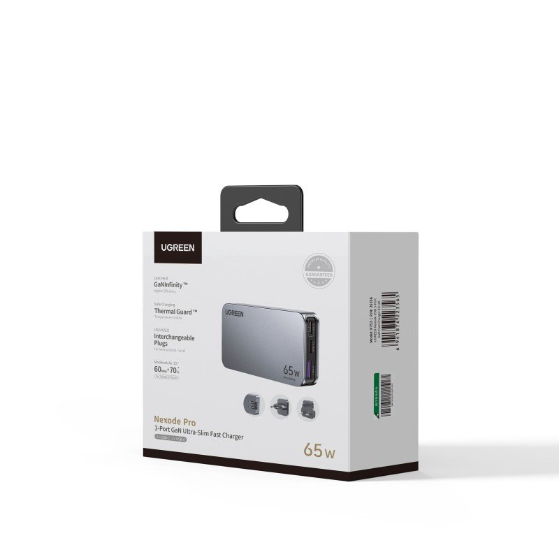 Φορτιστής Σπιτιού GaN PD 65W UGREEN X753 25356 3 Θέσεων Γκρί