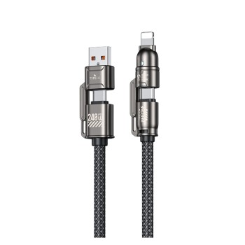Καλώδιο Φόρτισης WK WDC-50 4 σε 1 PD 240W 1m Γκρι
