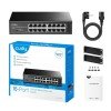 Switch 16 Θέσεων Cudy FS1016 10/100 Μbps Unmanaged, Μεταλλικό