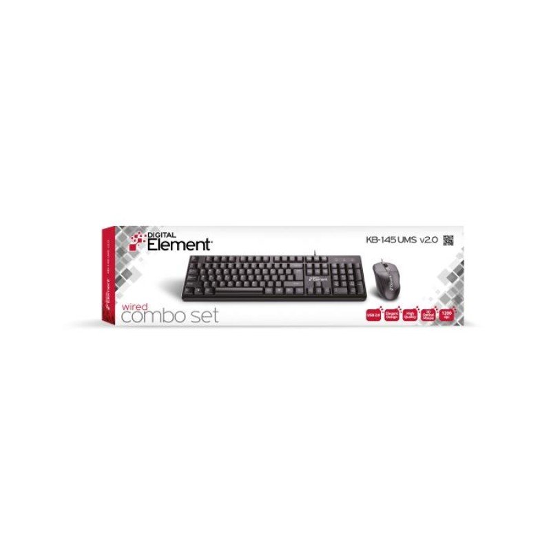 Eνσύρματο Πληκτρολόγιο & Ποντίκι Element KB-145UMS v2.0