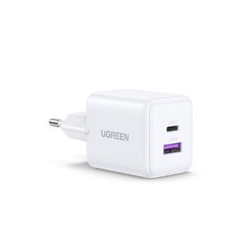 Φορτιστής Σπιτιού GaN PD 30W UGREEN X516 65015 2 Θέσεων Λευκό