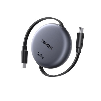 Καλώδιο Φόρτισης UGREEN L531 65905 USB-C σε USB-C PD 100W, Επαναφερόμενο 1m Μαύρο
