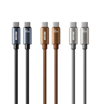 Καλώδιο Φόρτισης WK WDC-64 USB-C σε USB-C PD 65W 1.2m Γκρι