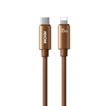 Καλώδιο Φόρτισης WK WDC-65 USB-C σε Lightning PD 35W 1.2m Καφέ