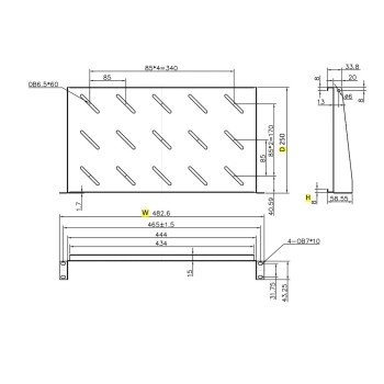 Ράφι Cantilever 1U Power On CS-1-250 Βάθους 250mm