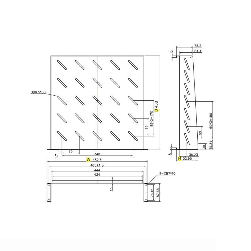 Ράφι Cantilever 2U Power On CS-2-450 Βάθους 450mm