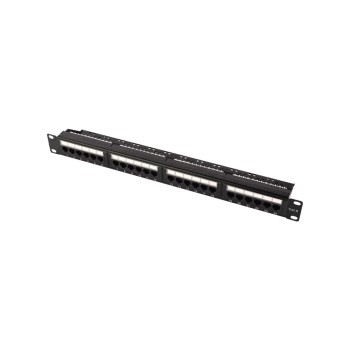 Patch Panel CAT6 24 Θέσεων 1U Power On PP-C6-U24 UTP με Βάση Στήριξης