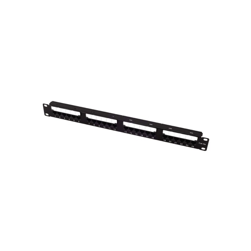 Patch Panel CAT6A 24 Θέσεων 1U Power On PP-C6A-U24 UTP με Οργάνωση Καλωδίων