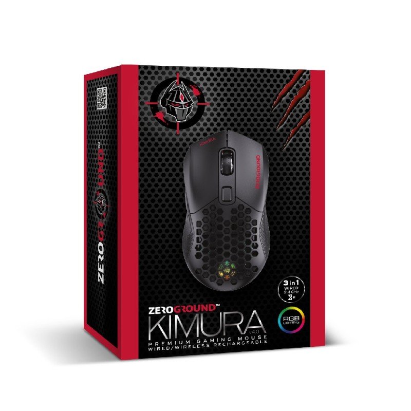 Ασύρματο/Ενσύρματο Ποντίκι 2.4GHz/BT/USB Zeroground MS-4600WG KIMURA v4.0