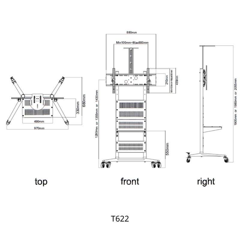 Βάση Τηλεόρασης Επιδαπέδια Focus Mount T622 32"-85" έως 90kg