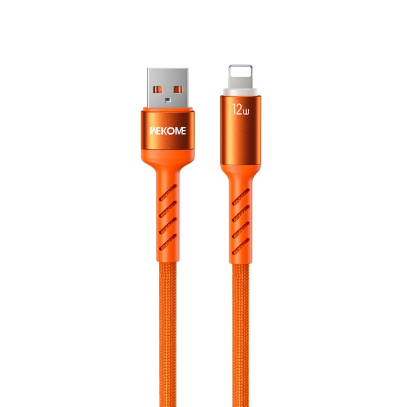 Καλώδιο Φόρτισης με LED WK WDC-C13i USB σε Lightning 1.2m Πορτοκαλί