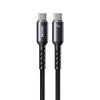 Καλώδιο Φόρτισης με LED WK WDC-C14 USB-C to USB-C PD 65W 1.2m Μαύρο