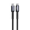 Καλώδιο Φόρτισης με LED WK WDC-C14 USB-C to USB-C PD 65W 1.2m Μαύρο