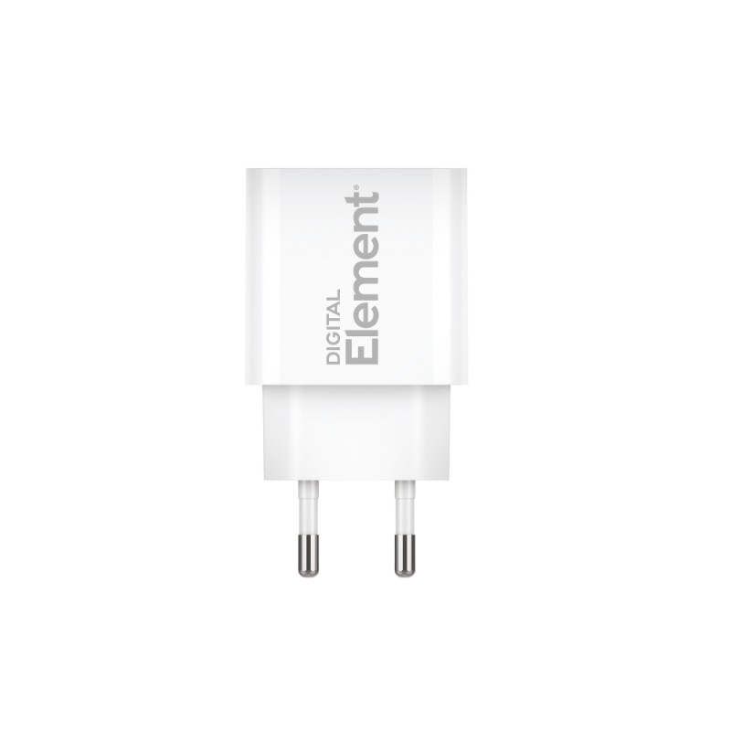 Φορτιστής Σπιτιού GaN PD 20W Element CH-100 2 Θέσεων Λευκό