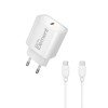 Φορτιστής Σπιτιού GaN PD 20W Element CH-150C 1 Θέσης, με καλώδιo USB-C 65W 1m Λευκό