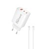 Φορτιστής Σπιτιού GaN PD 65W Element CH-450 3 Θέσεων, με καλώδιο USB-C 100W 1m Λευκό