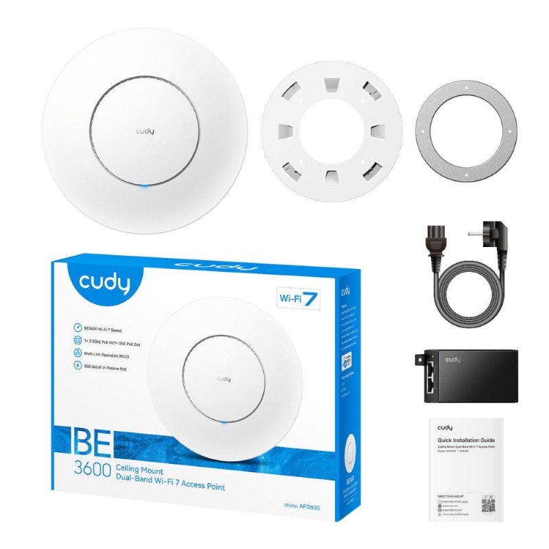 Access Point PoE Cudy AP3600_P BE3600 Gigabit, με PoE Injector