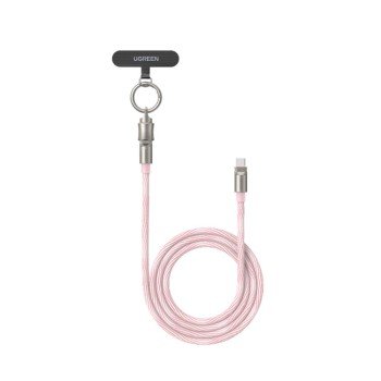 Καλώδιο Φόρτισης UGREEN L508 35510 USB-C σε USB-C PD 60W Lanyard 1.2m Ροζ