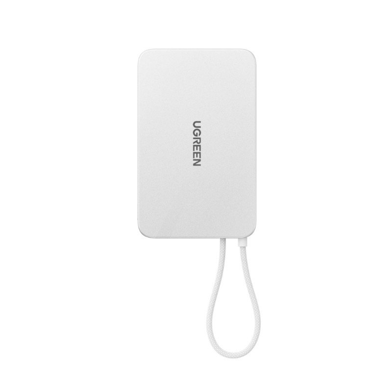 Power Bank 10000mAh 30W Qi2 UGREEN PB570 75983B με Ασύρματη Φόρτιση Magnetic και καλώδιο USB-C Λευκό