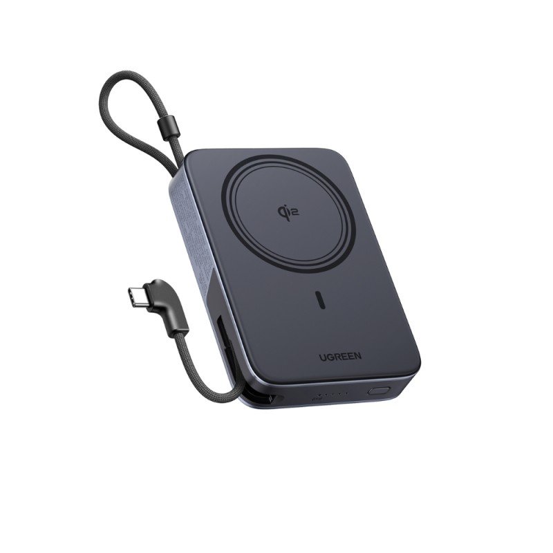 Power Bank 10000mAh 30W Qi2 UGREEN PB568 65176B με Ασύρματη Φόρτιση Magnetic και καλώδιο USB-C Γκρι