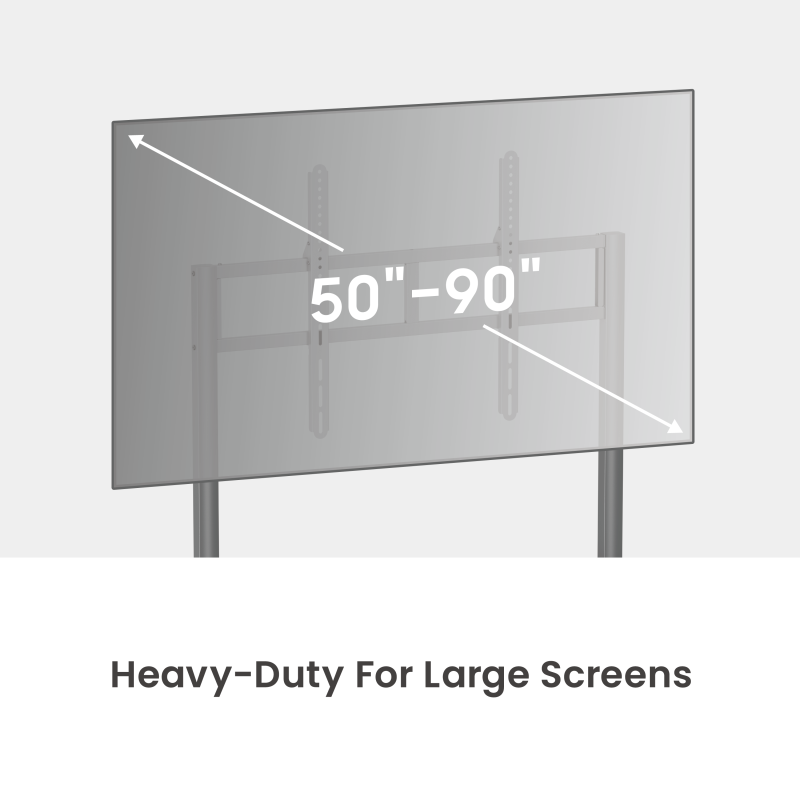 Brateck SlimLift Heavy-Duty TV Cart (55"-90")