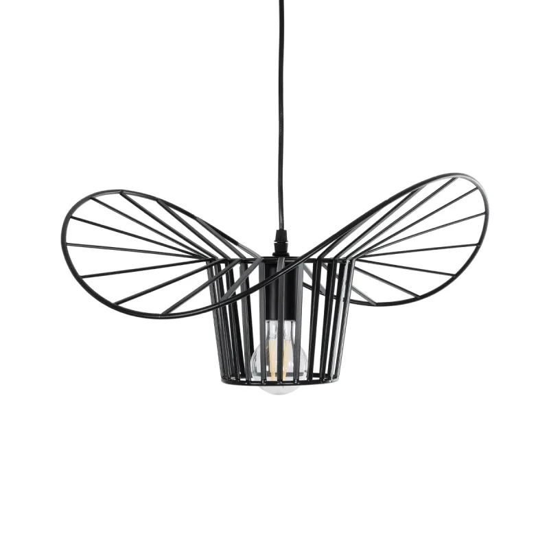GLOBOSTAR® LUMINOVA 61462 Μοντέρνο Κρεμαστό Φωτιστικό Οροφής με Ντουί 1 x E27 AC 220-240V IP20 - Μαύρο - Μ40 x Π40 x Υ20cm