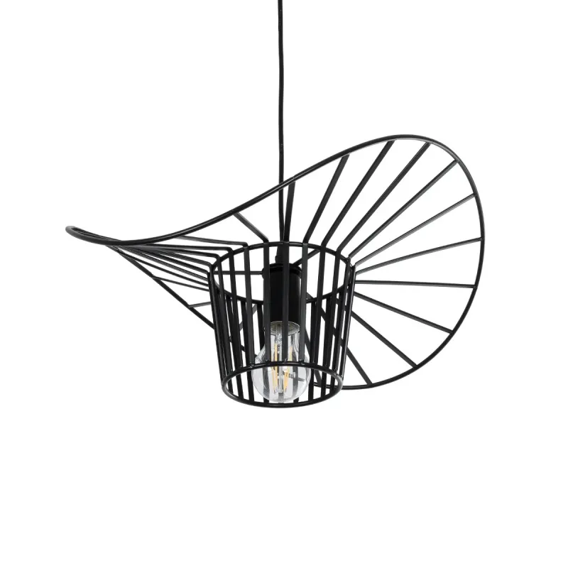 GLOBOSTAR® LUMINOVA 61462 Μοντέρνο Κρεμαστό Φωτιστικό Οροφής με Ντουί 1 x E27 AC 220-240V IP20 - Μαύρο - Μ40 x Π40 x Υ20cm