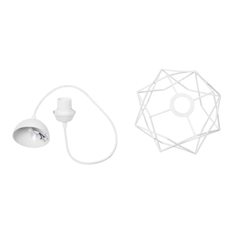 GLOBOSTAR® VORTEX 203-0001 Μοντέρνο Κρεμαστό Φωτιστικό Οροφής με Ντουί 1 x E27 AC 220-240V IP20 - Λευκό - Μ23.5 x Π23.5 x Υ20cm