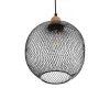 GLOBOSTAR® WIRE 203-0004 Μοντέρνο Κρεμαστό Φωτιστικό Οροφής με Ντουί 1 x E27 AC 220-240V IP20 - Μαύρο & Χάλκινο - Μ25 x Π25 x Υ30cm