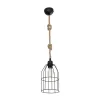 GLOBOSTAR® TALAH 203-0009 Vintage Κρεμαστό Φωτιστικό Οροφής με Ντουί 1 x E27 AC 220-240V IP20 - Μαύρο & Μπεζ - Μ15.5 x Π15.5 x Υ30cm