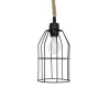 GLOBOSTAR® TALAH 203-0009 Vintage Κρεμαστό Φωτιστικό Οροφής με Ντουί 1 x E27 AC 220-240V IP20 - Μαύρο & Μπεζ - Μ15.5 x Π15.5 x Υ30cm