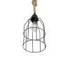 GLOBOSTAR® TALAH 203-0009 Vintage Κρεμαστό Φωτιστικό Οροφής με Ντουί 1 x E27 AC 220-240V IP20 - Μαύρο & Μπεζ - Μ15.5 x Π15.5 x Υ30cm