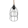 GLOBOSTAR® TALAH 203-0009 Vintage Κρεμαστό Φωτιστικό Οροφής με Ντουί 1 x E27 AC 220-240V IP20 - Μαύρο & Μπεζ - Μ15.5 x Π15.5 x Υ30cm