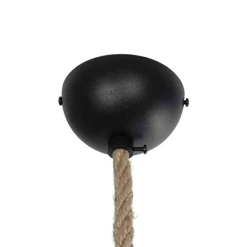 GLOBOSTAR® TALAH 203-0009 Vintage Κρεμαστό Φωτιστικό Οροφής με Ντουί 1 x E27 AC 220-240V IP20 - Μαύρο & Μπεζ - Μ15.5 x Π15.5 x Υ30cm