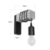 GLOBOSTAR® XYLO 203-0014 Μοντέρνο Φωτιστικό Τοίχου - Απλίκα με Ντουί 1 x E27 AC 220-240V IP20 - Μαύρο & Μπεζ - Μ18 x Π18 x Υ19cm