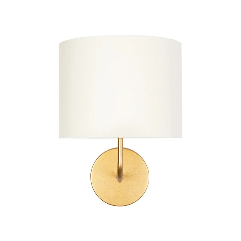 GLOBOSTAR® RALPH 203-0039 Vintage Φωτιστικό Τοίχου - Απλίκα με Ντουί 1 x E27 AC 220-240V IP20 - Χρυσό & Λευκό - Μ22 x Π29 x Υ30cm